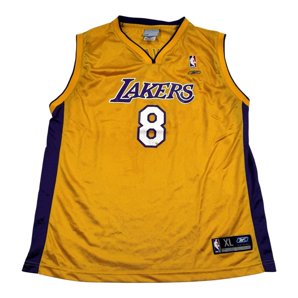 Los Angeles Lakers Jersey Youth XL Gold NBA Basketball Kobe Bryant 8 Reebok Boys